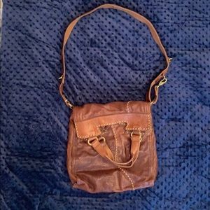 Lucky Brand Abbey Road Brown Leather Messenger Bag